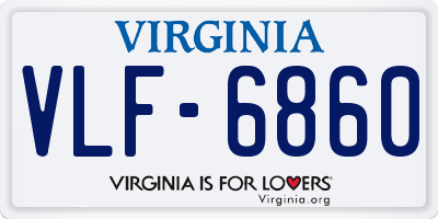 VA license plate VLF6860