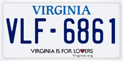 VA license plate VLF6861
