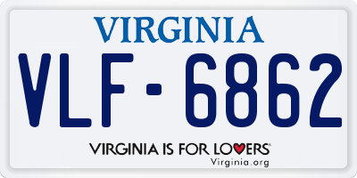VA license plate VLF6862