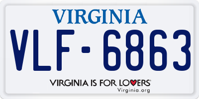 VA license plate VLF6863
