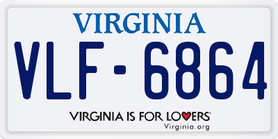VA license plate VLF6864