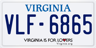 VA license plate VLF6865