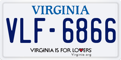 VA license plate VLF6866