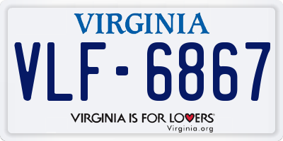 VA license plate VLF6867