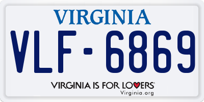 VA license plate VLF6869