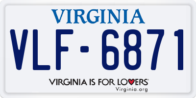 VA license plate VLF6871