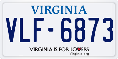 VA license plate VLF6873
