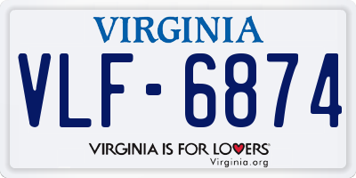 VA license plate VLF6874