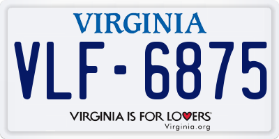 VA license plate VLF6875