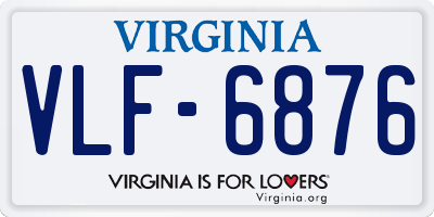 VA license plate VLF6876