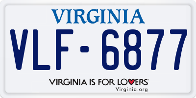 VA license plate VLF6877