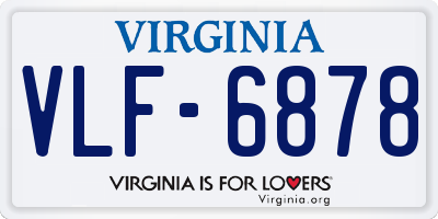 VA license plate VLF6878
