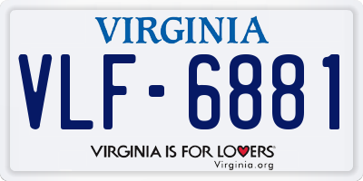 VA license plate VLF6881