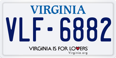 VA license plate VLF6882