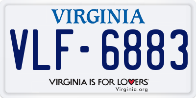 VA license plate VLF6883