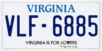 VA license plate VLF6885