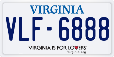 VA license plate VLF6888