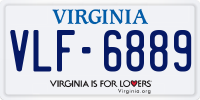 VA license plate VLF6889
