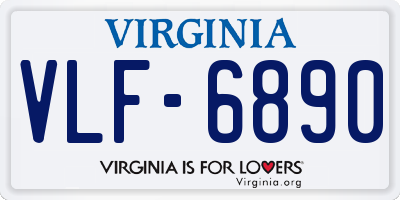 VA license plate VLF6890