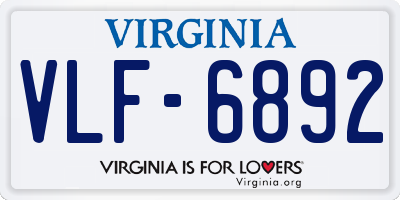 VA license plate VLF6892