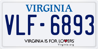 VA license plate VLF6893