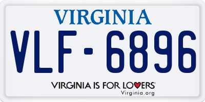 VA license plate VLF6896