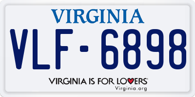 VA license plate VLF6898