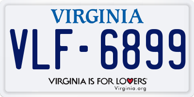VA license plate VLF6899