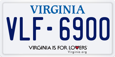 VA license plate VLF6900
