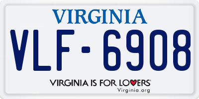 VA license plate VLF6908