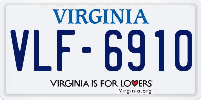 VA license plate VLF6910