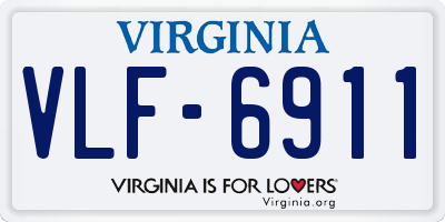 VA license plate VLF6911