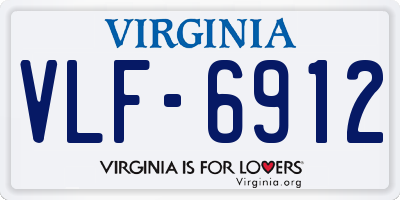 VA license plate VLF6912