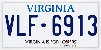 VA license plate VLF6913