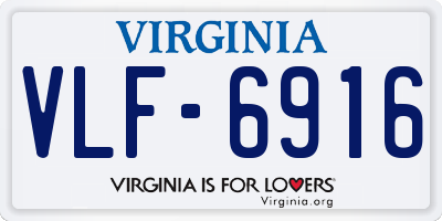 VA license plate VLF6916