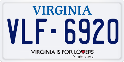 VA license plate VLF6920