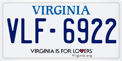 VA license plate VLF6922