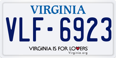 VA license plate VLF6923
