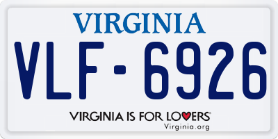 VA license plate VLF6926