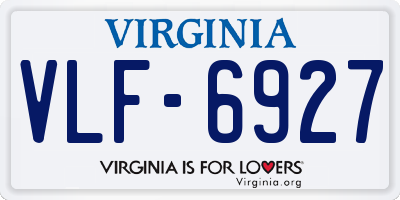VA license plate VLF6927