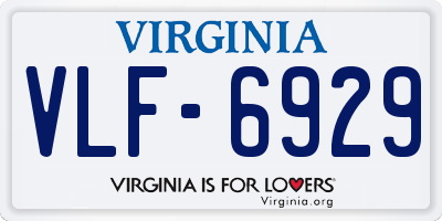 VA license plate VLF6929