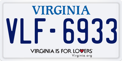 VA license plate VLF6933