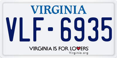 VA license plate VLF6935