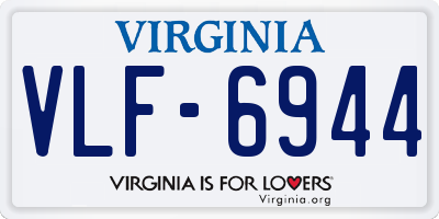 VA license plate VLF6944