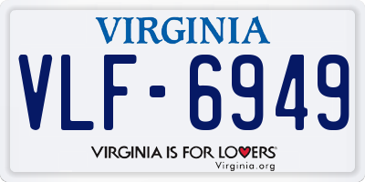 VA license plate VLF6949