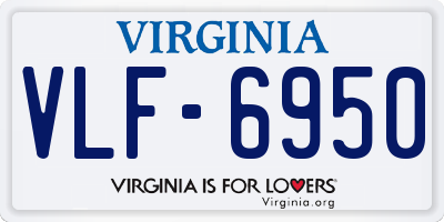 VA license plate VLF6950