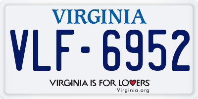 VA license plate VLF6952