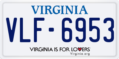 VA license plate VLF6953