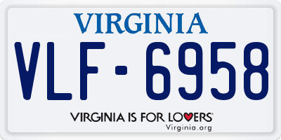 VA license plate VLF6958