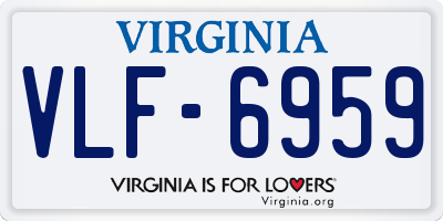 VA license plate VLF6959